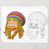 Rastafari kleurplaat (Voorkant / Achterkant)