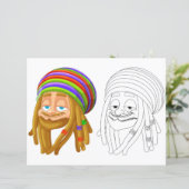 Rastafari kleurplaat (Staand voorkant)