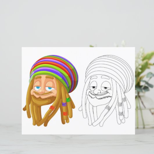 Rastafari kleurplaat (Staand voorkant)
