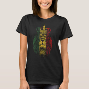Rastafari Leeuw van Juda Reggae Leeuw Ethiopische T-shirt