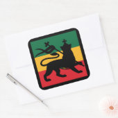 Rastafari Leeuw van Judah Square Sticker (Envelop)