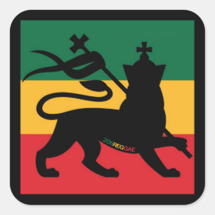 Rastafari Leeuw van Judah Square Sticker