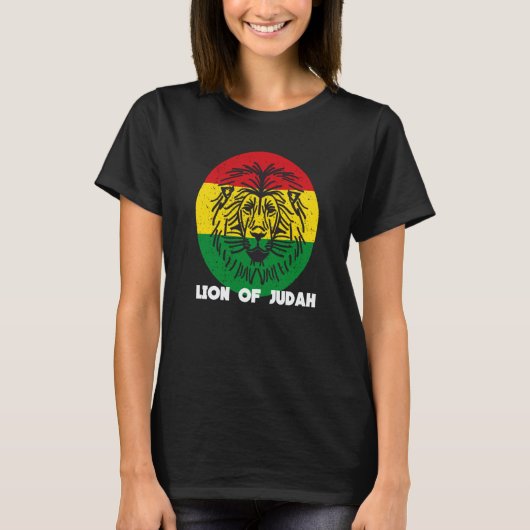 Rastafari Lion Head Jamaica Souvenir Rasta Roots R T-shirt (Voorkant)