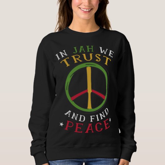 Rastafari Peace Symbol Rastafarian Quote Reggae Ra Trui (Voorkant)