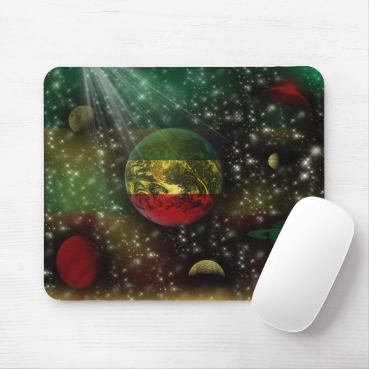 Rastafari Planets World Space Mousepad Muismat (Met muis)