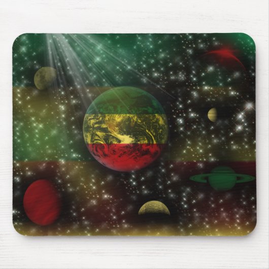 Rastafari Planets World Space Mousepad Muismat (Voorkant)