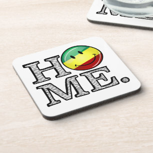 Rastafari Pride Smiling Flag Housewarming Bier Onderzetter