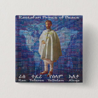 Rastafari Prince of Peace Vierkante Button 5,1 Cm