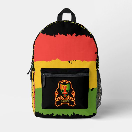 Rastafari Print gesneden naaizak Bedrukte Rugzak (Voorkant)