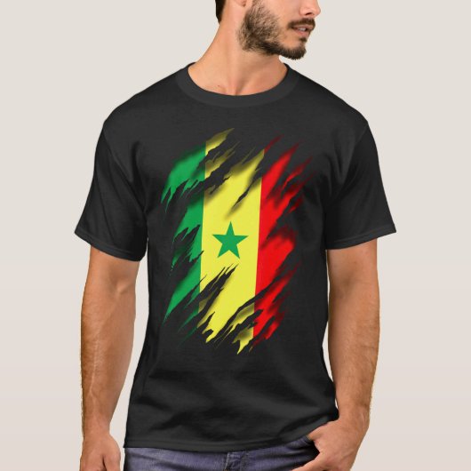 Rastafari Rasta Senegal Vlag T-shirt (Voorkant)