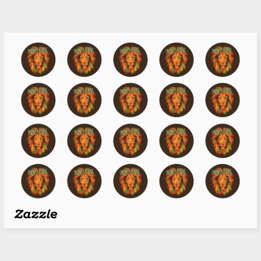Rastafari (Rastafarische Reggae Leeuw) Ronde Sticker (Vel)