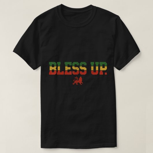 Rastafari Reggae Music Bless Up Dub Dancehall Rast T-shirt (Design voorkant)