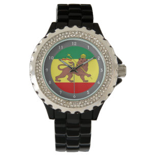Rastafari Reggae Music Flag Horloge