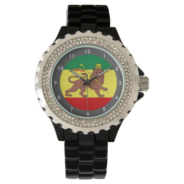 Rastafari Reggae Muziekvlag Horloge (Voorkant)