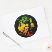 Rastafari Vlag Gekleurde Leeuw van Juda Ronde Sticker (Envelop)