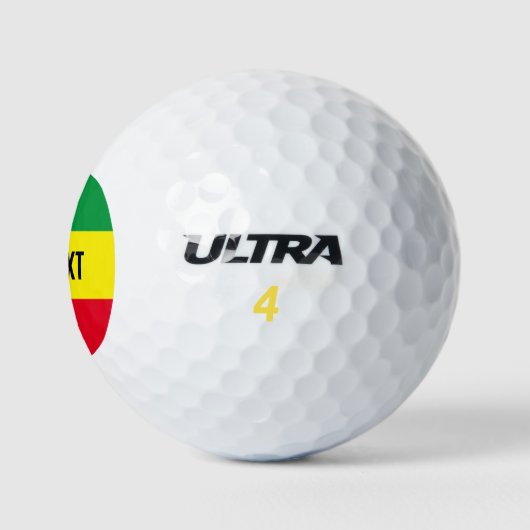 Rastafari-vlag golfbalset met aangepaste tekst golfballen (Logo)