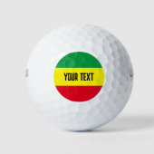 Rastafari-vlag golfbalset met aangepaste tekst golfballen (Voorkant)