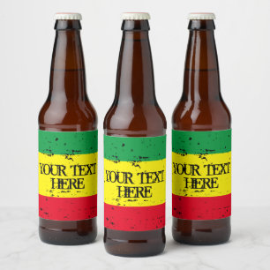 Rastafari vlag groen geel rood reggae strepen bier etiket