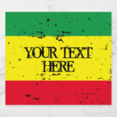 Rastafari vlag groen geel rood reggae strepen bier etiket (Enkel label)