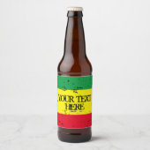 Rastafari vlag groen geel rood reggae strepen bier etiket (Voorkant)
