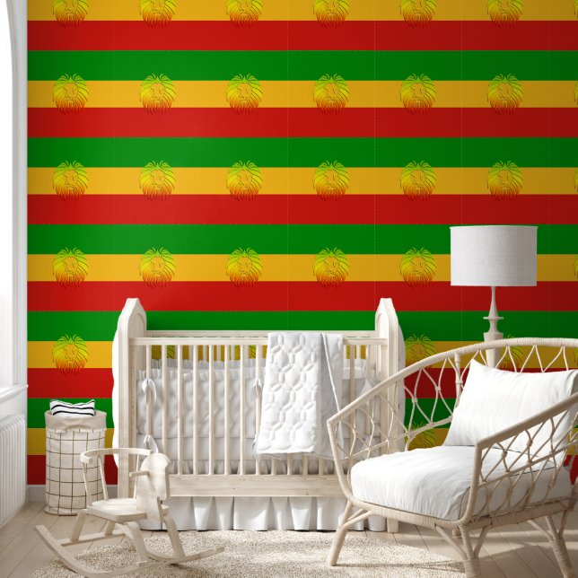 RASTAFARI VLAG KLEUREN - MET LEEUW BEHANG (Kinderen)