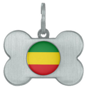 Rastafari-vlag Rasta Ethiopisch Huisdieren Naamplaatje