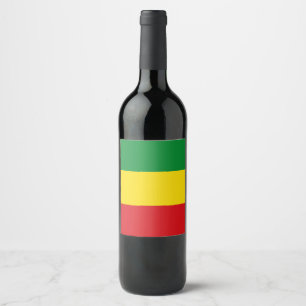 Rastafari-vlag Rasta Ethiopisch Wijn Etiket