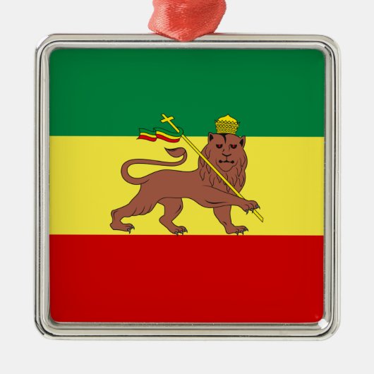 Rastafari Vlag (Rastafarianisme) (Rasta) Metalen Ornament (Voorkant)