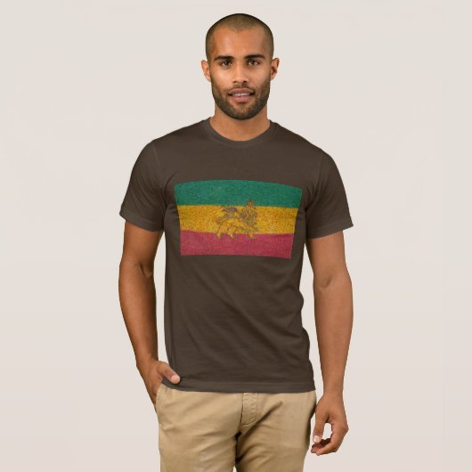 Rastafari vlag Van Gogh style T-shirt (Voorkant volledig)