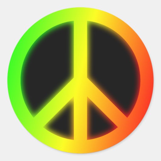 Rastafari Vredesteken Ronde Sticker (Voorkant)