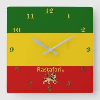 Rastafarian Bob Marley Region Wall Clock Vierkante Klok