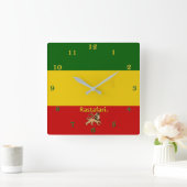 Rastafarian Bob Marley Region Wall Clock Vierkante Klok (Huis)