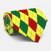 Rastafarian Colors Argyle Pattered Stropdas (Opgerold)