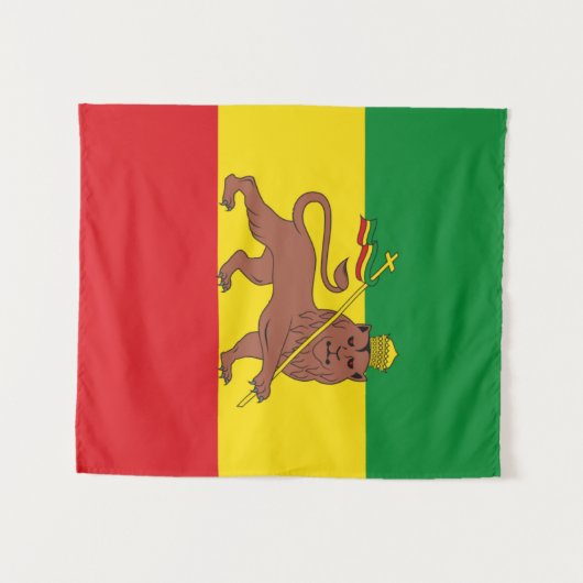 Rastafarian Ethiopia Flag Wandkleed (Voorkant (horizontaal))