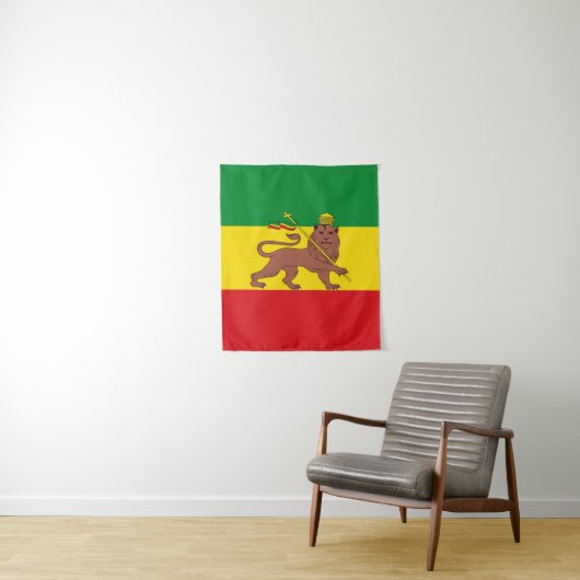 Rastafarian Ethiopia Flag Wandkleed (In situ)