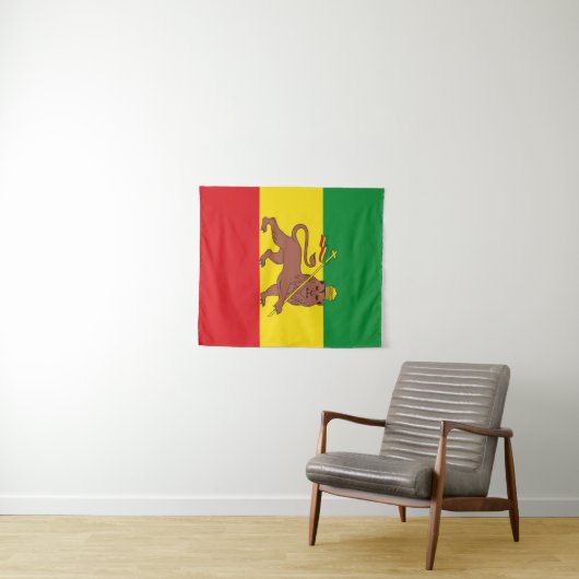 Rastafarian Ethiopia Flag Wandkleed (In Situ (horizontaal))