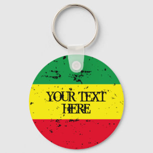 Rastafarian flag gepersonaliseerde sleutelhanger v