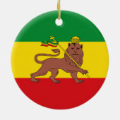 Rastafarian Flag of Ethiopia Lion of Judah Postcar Keramisch Ornament (Achterkant)