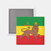 Rastafarian Flag of Ethiopia Lion of Judah Postcar Magneet (Voorkant / Achterkant)