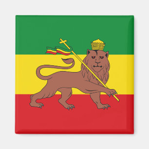 Rastafarian Flag of Ethiopia Lion of Judah Postcar Magneet