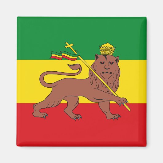 Rastafarian Flag of Ethiopia Lion of Judah Postcar Magneet (Voorkant)