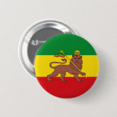 Rastafarian Flag of Ethiopia Lion of Judah Postcar Ronde Button 5,7 Cm (Voorkant /achterkant)