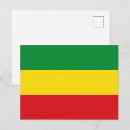 Rastafarian Flag Rasta Ethiopian Briefkaart (Voorkant / Achterkant)