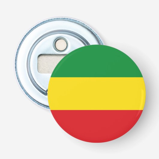 Rastafarian Flag Rasta Ethiopian Button Flesopener (Voorkant)
