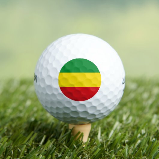 Rastafarian Flag Rasta Ethiopian Golfballen (Insitu Shirt)