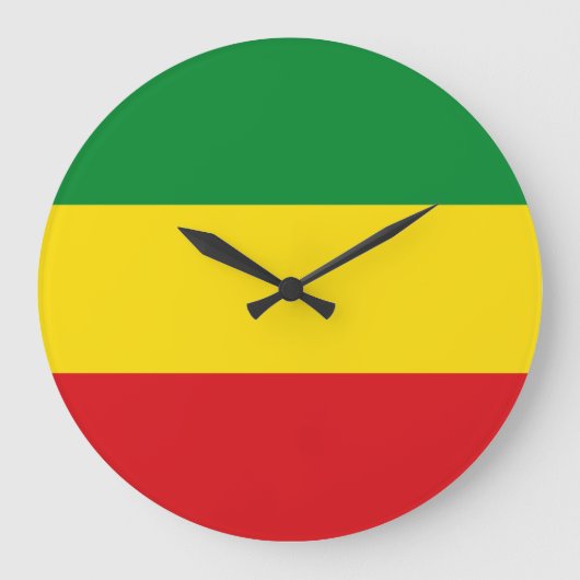 Rastafarian Flag Rasta Ethiopian Grote Klok (Voorkant)