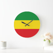 Rastafarian Flag Rasta Ethiopian Grote Klok (Huis)