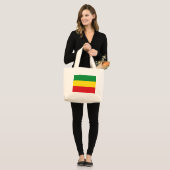 Rastafarian Flag Rasta Ethiopian Grote Tote Bag (Voorkant (model))