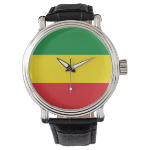 Rastafarian Flag Rasta Ethiopian Horloge