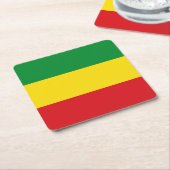 Rastafarian Flag Rasta Ethiopian Kartonnen Onderzetters (Schuin)